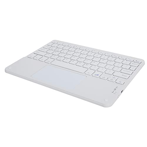 Zunate Ultradünne Tragbare Kabellose Tastatur, 10 Wiederaufladbare Universal-Tablet-Tastatur mit Touchpad für Tablet-PC-Telefon (Weiss) von Zunate
