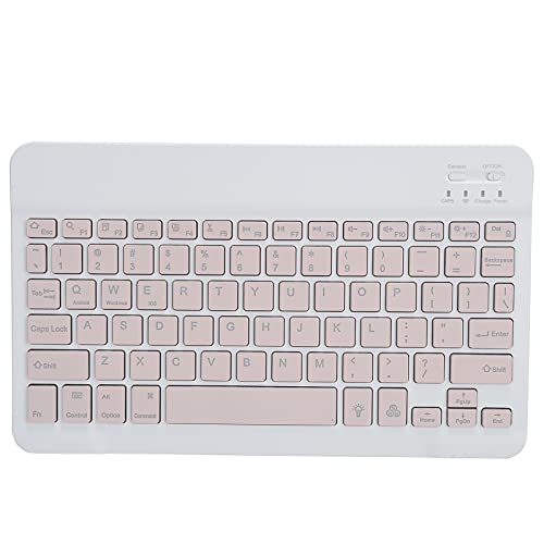 Zunate Ultraschlanke 3.0-Tastatur, Kabellose Tastatur 7 RGB-beleuchtete Tastatur Schreibmaschine mit 110-mAh-Akku für Tablet-Telefon Desktop (Rosa) von Zunate