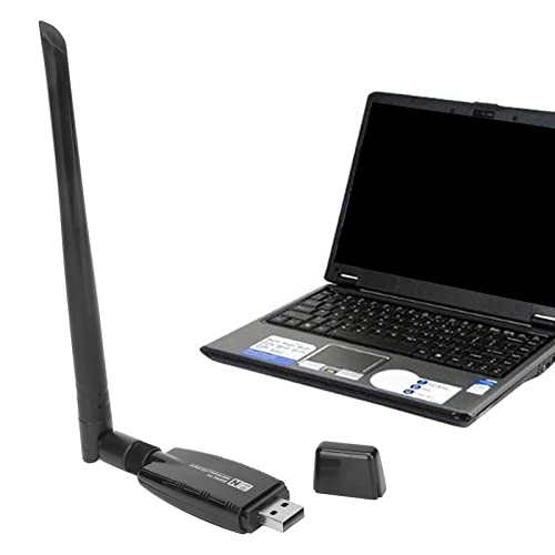 Zunate WLAN Adapterkartenempfänger, 300 Mbit/s USB2.0 W60 5DB RTL8192EU Tragbare WLAN Adapterkarte mit Antenne, für Android, für Linux, für Windows XP, für Win7, für Win8, für Win10 von Zunate