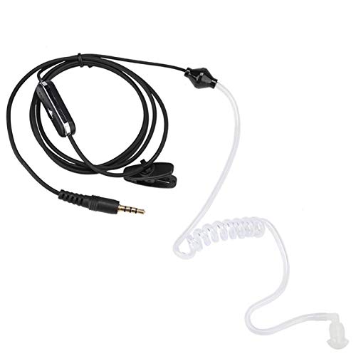 Zunate Walkie-Talkie-Headset, 2 Farben 3,5 Mm In-Ear-Headset-Ohrhörer Walkie-Talkie-Luftkanal-Kopfhörer-Headset-Ohrhörer, mit Metallclip, für Mi Walkie Talkie(Schwarz) von Zunate