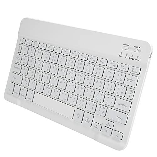 Zunate Wireless Bluetooth Tastatur,Tragbare,Ultradünne,Ergonomische, 5 Millionen Klicks,QWERTY,10-Zoll-Tastatur mit Quadratischer Kappe mit RGB-Hintergrundbeleuchtung,für Telefon Tablet Computer von Zunate
