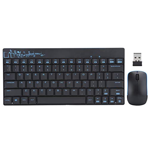 Zunate Wireless Keyboard Mouse Set, Full-Size Wireless Keyboard Mouse Combo, 2,4 GHz Ultra Thin Silent Keyboard und 1200 DPI Einstellbare Maus für PC-Desktops Computer, Laptops (Schwarz) von Zunate