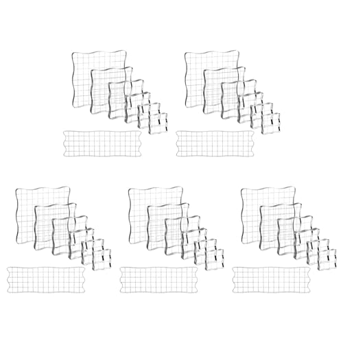 Zunedhys 35 Stück transparente Stempelblöcke, Acryl-Stempelblöcke, Werkzeug-Set mit Raster für Scrapbooking, Basteln, Karten, Zeitplanbuch von Zunedhys