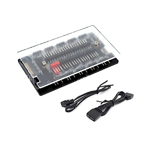 Zunedhys Motherboard Fan Hub Kabel Schwarz RGB Fan Hub 10 Ports PWM Adressierbarer RGB Lüfter Splitter 5V/3Pin für Netzteil + Motherboard Steuerung von Zunedhys