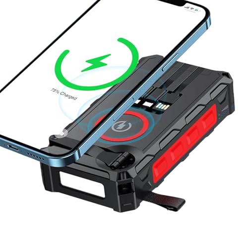 Zunetsutock Tragbares Ladegerät, kabellos, wiederaufladbar – externer Solarbetrieb, Notfallbatterie mit Kurbel mit LED-Lampe – mit integriertem SOS-Alarm und für Radfahrer, Angeln, Wandern Zunetsutock Tragbares Ladegerät, kabellos, wiederaufladbar – externer Solarbetrieb, Notfallbatterie mit Kurbel mit LED-Lampe – mit integriertem SOS-Alarm und für Radfahrer, Angeln, Wandern von Zunetsutock