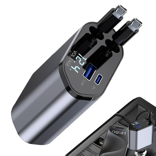 Einziehbares Telefonauto-Ladegerät-schnelles Ladekabel, Doppel-Typ-C-Adapter | 120W Hochgeschwindigkeits -Ladekabel, Kompaktes Ladezubehör Für Roadtrips Automobile -Geräte Bequemlichkeit Einziehbares Telefonauto-Ladegerät-schnelles Ladekabel, Doppel-Typ-C-Adapter | 120W Hochgeschwindigkeits -Ladekabel, Kompaktes Ladezubehör Für Roadtrips Automobile -Geräte Bequemlichkeit von Zunishaone