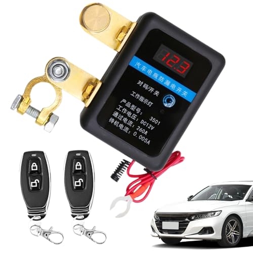 Intelligentes Unterbrechungsbatterierelais, 12 -V -Remote -Schneidsystem, Batterie -drahtloser Schalter, Autosicherheitsvorrichtung | Perfekt zum Vorbeugen von Entladungen, Schutz von Zunishaone