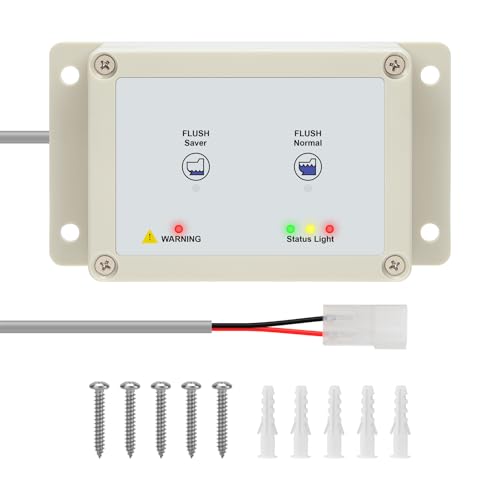 36387 Wohnmobil-WC-Schalter-Panel, Wandschalter mit Dual-Spülmodus, Auto-Clean, LED-Wasseranzeige, kompatibel mit Doppeltasten-Stil Tecma Silence Plus 2006-heute für Wohnmobil und Marine 36387 Wohnmobil-WC-Schalter-Panel, Wandschalter mit Dual-Spülmodus, Auto-Clean, LED-Wasseranzeige, kompatibel mit Doppeltasten-Stil Tecma Silence Plus 2006-heute für Wohnmobil und Marine von Zuomeng