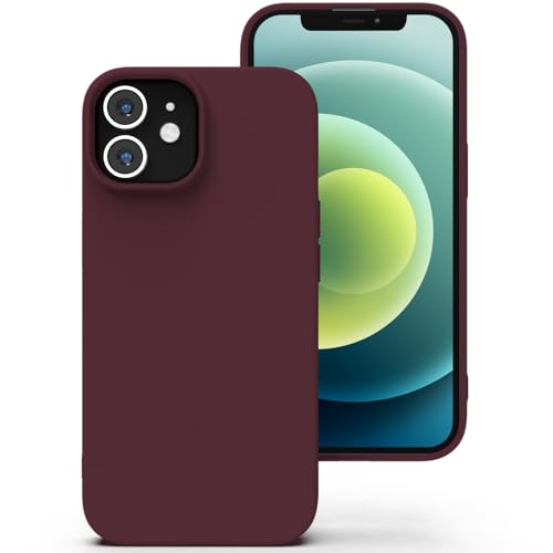Zuvirelx Silikon hülle für iPhone 12/12 Pro, Soft-Touch Handyhülle für Apple iPhone 12/12 Pro - Burgunderrot von Zuvirelx