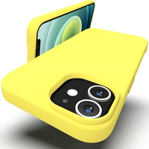 Zuvirelx Silikon hülle für iPhone 12/12 Pro, Soft-Touch Handyhülle für Apple iPhone 12/12 Pro - Zitronengelb von Zuvirelx