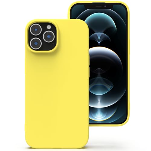 Zuvirelx Silikon hülle für iPhone 12 Pro Max, Soft-Touch Handyhülle für Apple iPhone 12 Pro Max - Zitronengelb von Zuvirelx