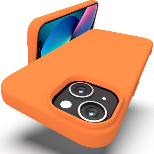 Zuvirelx Silikon hülle für iPhone 13 Mini, Soft-Touch Handyhülle für Apple iPhone 13 Mini - Orange von Zuvirelx