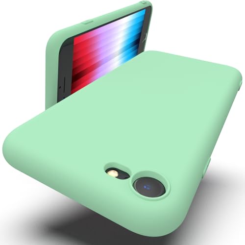 Zuvirelx Silikon hülle für iPhone SE 2020/2022, iPhone 8/7, Soft-Touch Handyhülle für Apple iPhone SE 2nd 3rd - Helles Cyan von Zuvirelx