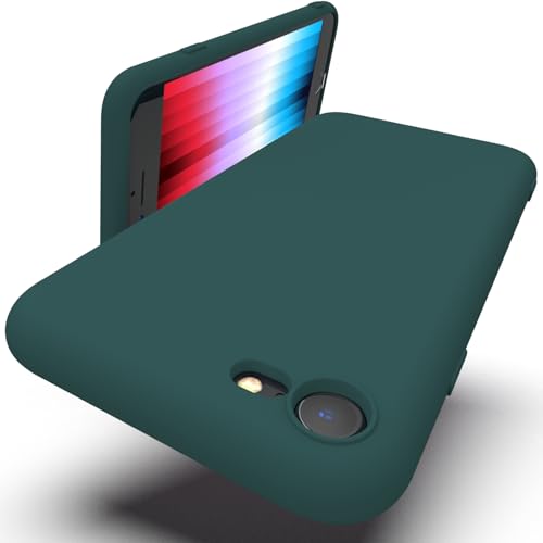 Zuvirelx Silikon hülle für iPhone SE 2020/2022, iPhone 8/7, Soft-Touch Handyhülle für Apple iPhone SE 2nd 3rd - Tiefgrün von Zuvirelx