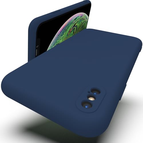 Zuvirelx Silikon hülle für iPhone X/XS, Soft-Touch Handyhülle für Apple iPhone X/XS - Dunkelblau von Zuvirelx