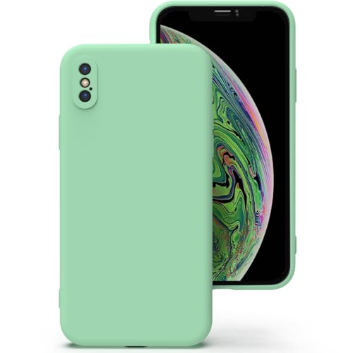 Zuvirelx Silikon hülle für iPhone X/XS, Soft-Touch Handyhülle für Apple iPhone X/XS - Helles Cyan von Zuvirelx