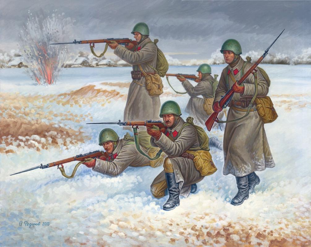 Soviet. Infanterie (Winteruniform) von Zvezda