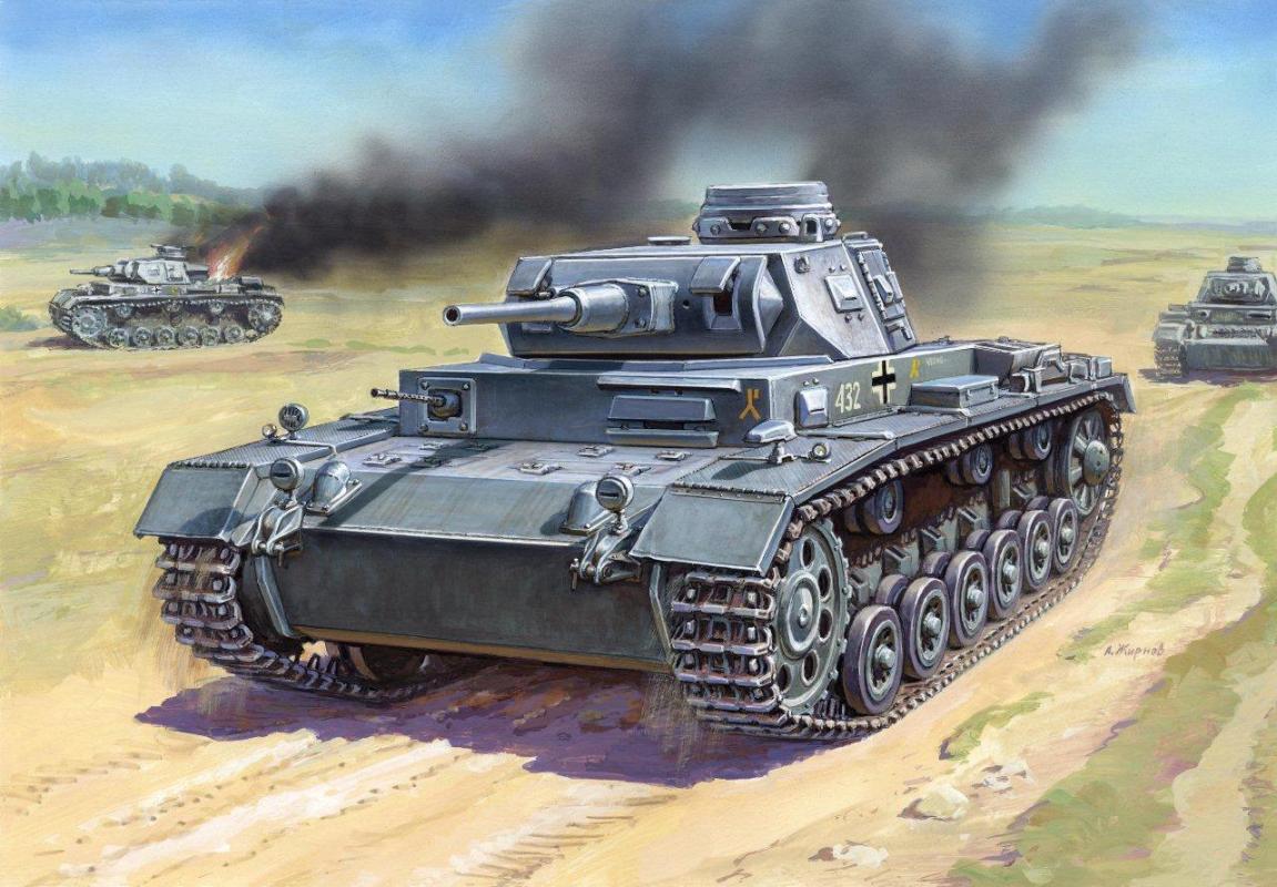 WWII Wargame Add-On Deutscher Panzer III von Zvezda