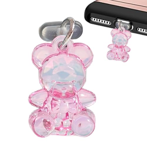 Zvn Zojne 5 USB C Port Cover - Acryl Bär Typ C Staubstecker Charm | Ladeanschluss Abdeckung Handyanhänger Handy Anhänger für Tablets Smartphones von Zvn Zojne