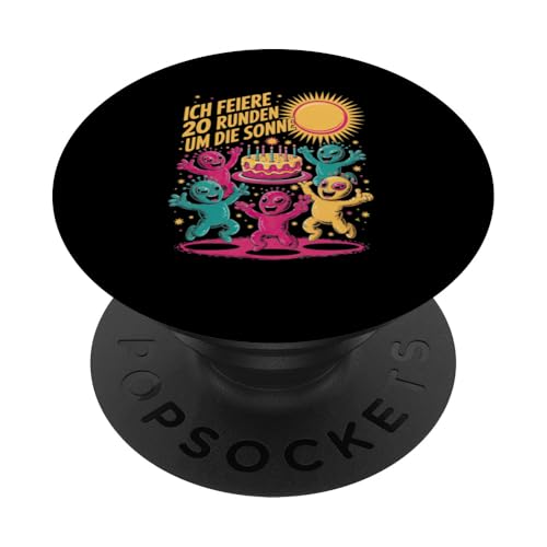 Ich Feiere 20 Runden Um Die Sonne Zwanzig 20 Geburtstag PopSockets Klebender PopGrip von Zwanzig 20 Geburtstag Ich Feiere 20