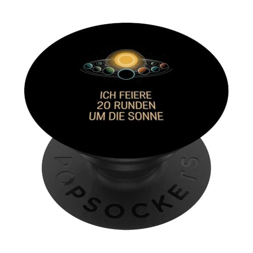 Ich Feiere 20 Runden Um Die Sonne Zwanzig 20 Geburtstag PopSockets Klebender PopGrip von Zwanzig 20 Geburtstag Ich Feiere 20