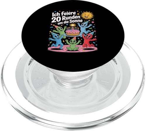 Ich Feiere 20 Runden Um Die Sonne Zwanzig 20 Geburtstag PopSockets PopGrip für MagSafe von Zwanzig 20 Geburtstag Ich Feiere 20