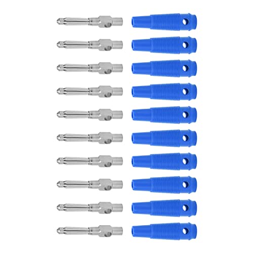 Zwinner 4mm Bananenstecker, 1000V 32A, für Lautsprecher, Fernseher, Computer, mit rutschfester PVC-Isolierung und verlustarmen Kupferkontakten, blau von Zwinner