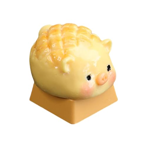 Zxfdsfdbnm 3D Mechanische Tastaturen Kreative Harze Piggy Ananas Buns Keyboards Schlüsselkaps Für Office Dekompressionen von Zxfdsfdbnm