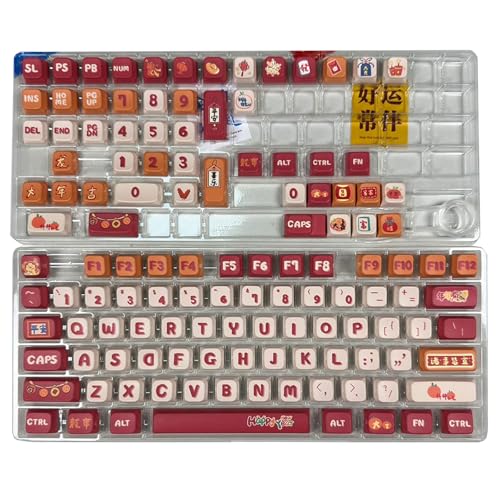 Zxfdsfdbnm Zum Glück Dragon Year Keycaps Dye Sublimation Process KeyCap 126Key Für Mechanische Tastaturen Installation von Zxfdsfdbnm