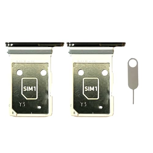 2 x Dual-SIM-Kartenfach, Ersatz für Samsung Galaxy S25 Ultra 5G SM-S938, inkl. Kartenauswurfstift (schwarz) von Zyh The ocean