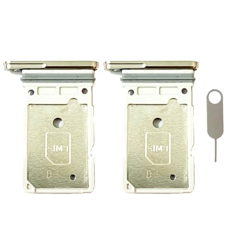 Dual-SIM-Kartenfach, Ersatz für Samsung Galaxy S25 Ultra 5G SM-S938, inkl. Kartenauswurfstift, goldfarben, 2 Stück von Zyh The ocean