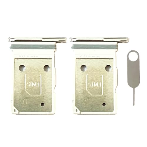 Dual-SIM-Kartenfach, Ersatz für Samsung Galaxy S25 Ultra 5G SM-S938, inkl. Kartenauswurfstift, silberfarben, 2 Stück von Zyh The ocean