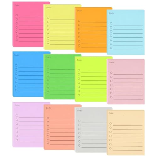 Zynewa 12 Blöcken To Do Liste,9 X 7.6 cm Mehrfarbige Selbstklebende Notizzettel Haftnotizen Klebezettel, Linierte Notizzettel Tagesliste Notizblock Für Büro Zuhause Schule Zubehör (42 Blätter/Block) Zynewa 12 Blöcken To Do Liste,9 X 7.6 cm Mehrfarbige Selbstklebende Notizzettel Haftnotizen Klebezettel, Linierte Notizzettel Tagesliste Notizblock Für Büro Zuhause Schule Zubehör (42 Blätter/Block) von Zynewa