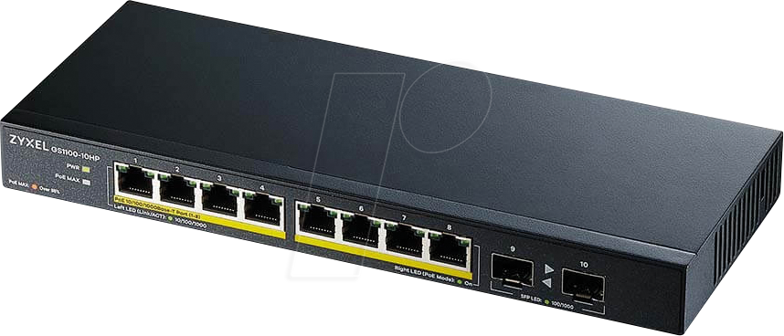 ZYXEL GS110010HP - Switch, 10-Port, Gigabit Ethernet, PoE+, SFP von Zyxel