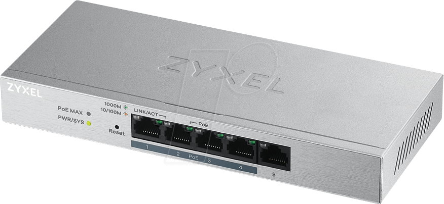 ZYXEL GS12005HP - Switch, 5-Port, Gigabit Ethernet, PoE von Zyxel