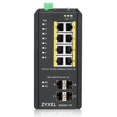 ZyXEL RGS200-12P 8-Port Gigabit 4-Port SFP PoE Switch von Zyxel