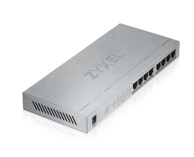Zyxel GS1008HP - Switch - 8 x 10/100/1000 (PoE+) - Desktop, wandmontierbar - PoE+ (60 W) (GS1008HP-EU0101F) von Zyxel