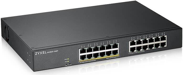 Zyxel GS1900-24EP - Switch - Smart - 24 x 10/100/1000 (12 PoE) - an Rack montierbar, wandmontierbar - PoE (130 W) (GS1900-24EP-EU0101F) von Zyxel
