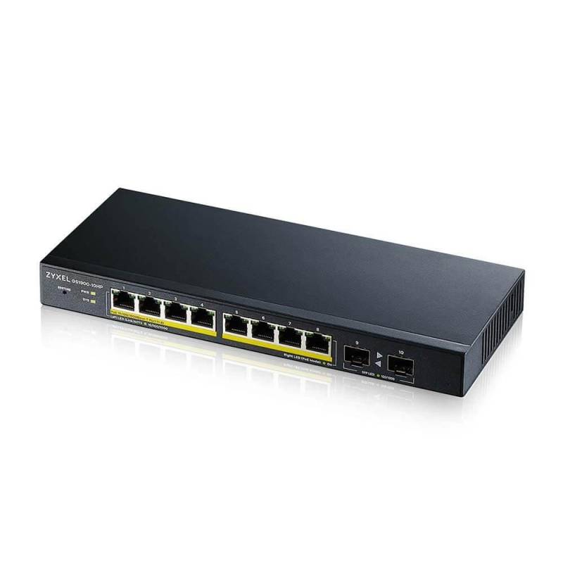 Zyxel Switch 10-Port Gigabit 2-Port SFP, 8-Port PoE+ 77W Smart Managed von Zyxel