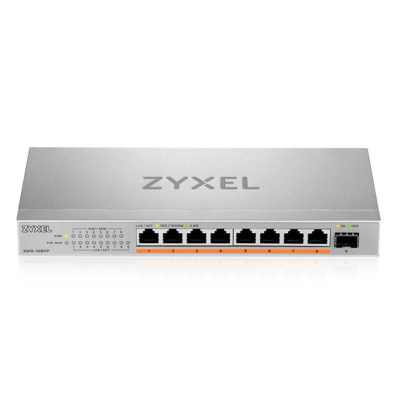 Zyxel XMG-108HP Unmanaged Switch 8x 2.5G Ethernet (PoE++, max. 100W), 1x 10G SFP+ von Zyxel