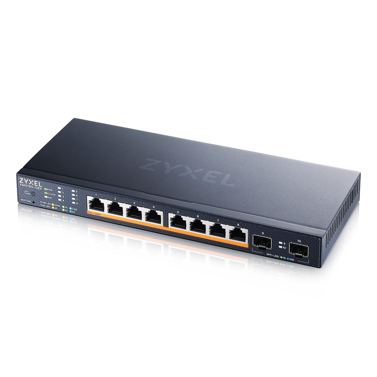 Zyxel XMG1915-10EP Smart Managed Switch 8x 2.5G Ethernet (PoE++, max. 130W), 2x 10G SFP+ von Zyxel