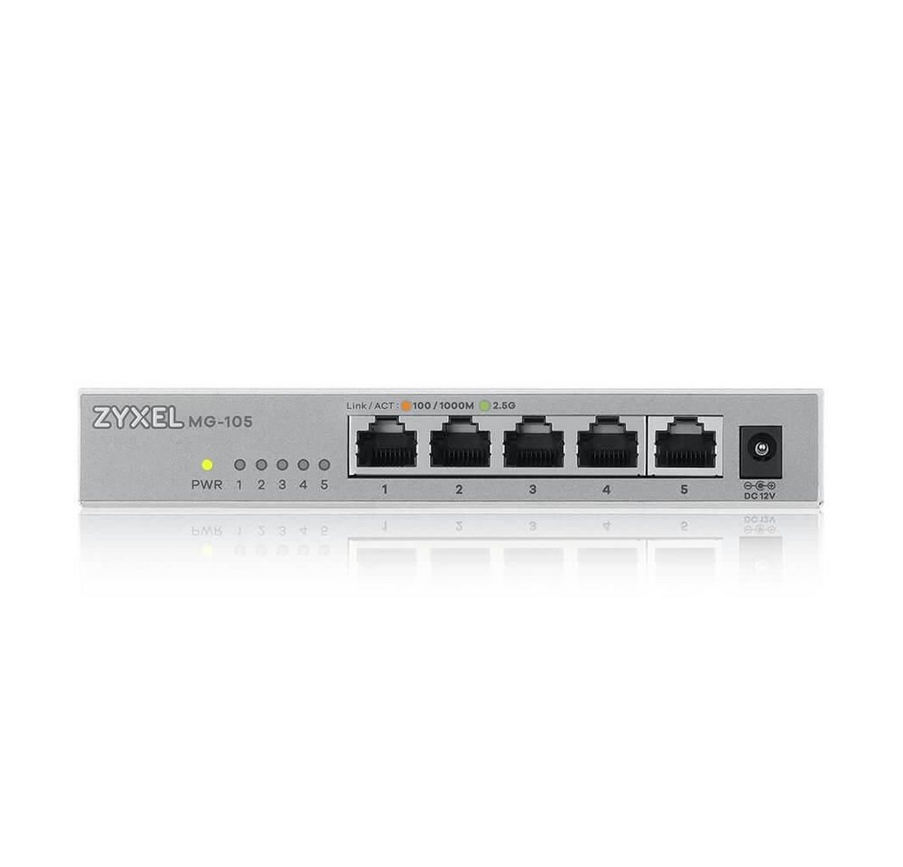 Zyxel ZYXEL 5-Port unmanaged 2,5 Gbit/s Switch (MG-105-ZZ0101F) [ideal für G Netzwerk-Switch von Zyxel