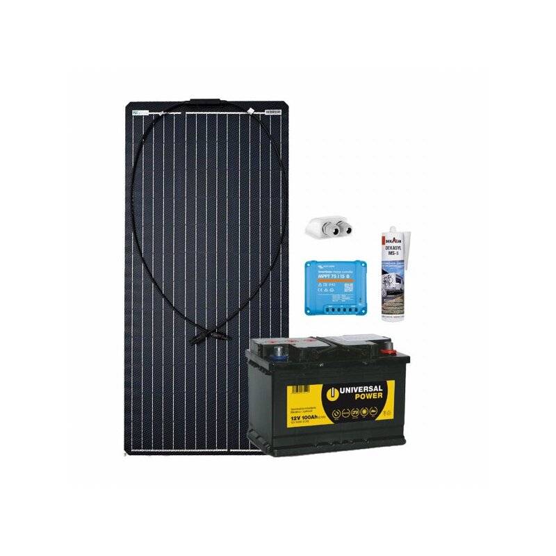 Wohnmobil Solar-Set 100W 100Ah Batterie Victron MPPT Solarladeregler Camper Autark mit 0% MwSt nach §12 Abs. 3 UstG von a-TroniX