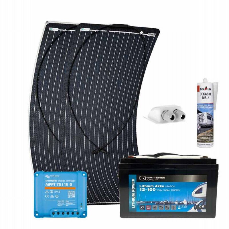 Wohnmobil Solar-Set 200W mit LiFePO4 12V 100Ah und Victron MPPT Solarladeregler Autark Paket Wohnmobil Solar-Set 200W mit LiFePO4 12V 100Ah und Victron MPPT Solarladeregler Autark Paket von a-TroniX