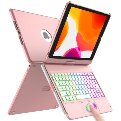 aMZCaSE Schutzhülle mit Tastatur für iPad 9. Generation 10,2 Zoll 2021,360 ° Flip Cover Hartschale dünn und starr, kabellose Bluetooth-Tastatur mit 7 Hintergrundbeleuchtung Auto Sleep/Wake für iPad aMZCaSE Schutzhülle mit Tastatur für iPad 9. Generation 10,2 Zoll 2021,360 ° Flip Cover Hartschale dünn und starr, kabellose Bluetooth-Tastatur mit 7 Hintergrundbeleuchtung Auto Sleep/Wake für iPad von aMZCaSE