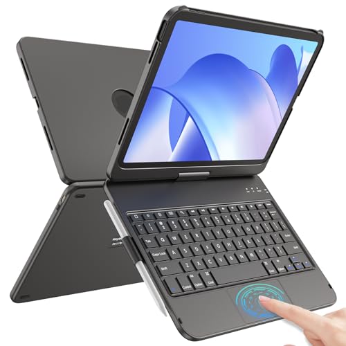 aMZCaSE iPad 10. Generation 2023 Case mit Tastatur für iPad 10.9" 2022, Touch Tastatur für iPad 10. Generation Case -360° drehbar, Bleistifthalter, Touch Trackpad Keyboard Case（(Deutsch) von aMZCaSE
