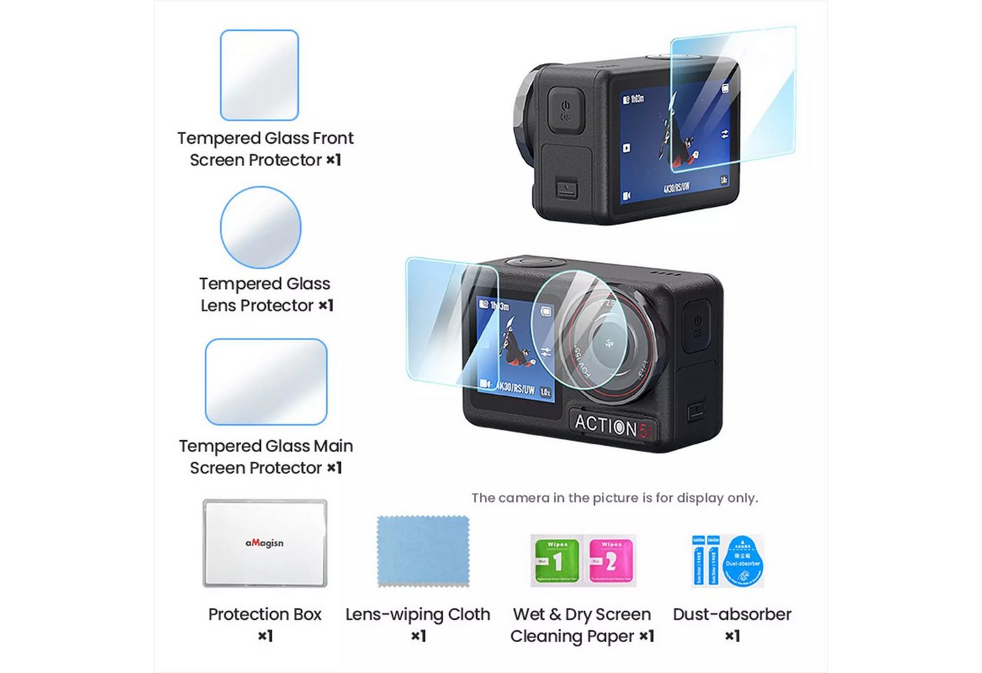 aMagisn Schutzfolie Schutzglas Glasfolie Panzerfolie Displayschutz für DJI Omso Action5Pro aMagisn Schutzfolie Schutzglas Glasfolie Panzerfolie Displayschutz für DJI Omso Action5Pro von aMagisn
