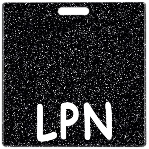 Abamilaka Glitzernder LPN Badge Buddy Kartenhalter, schwarzes Acryl, horizontale Abzeichenrolle, Freunde, Kollegen, Pflegezubehör, Krankenschwestergeschenke für Frauen, glitzernde von abamilaka