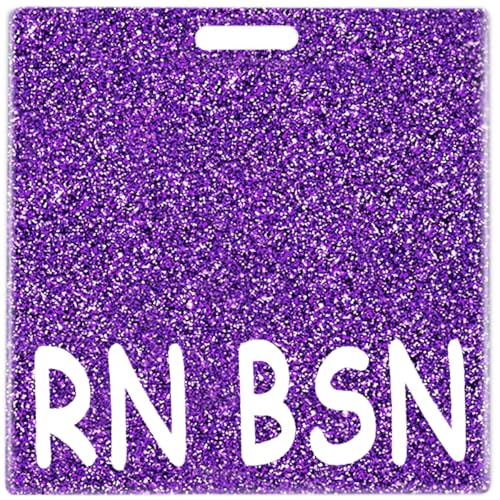Abamilaka RN BSN Badge Buddy Card Glitter Cute Nursing Nurse Gifts Horizontal Badge Reel Acrylic Bling Buddies Holder Coworker Nurses Accessories Badge Registered Nurse LPN LVN ID Name Card von abamilaka