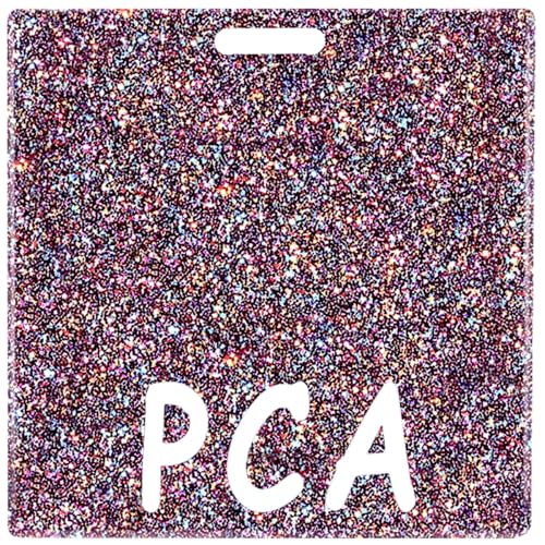 Abamilaka Schillerndes PCA Badge Buddy Card Horizontal Bling Badge Reel Holder Buddies Acryl Nursing Nurse Gifts for Women Glitter Nursing Accessories Identification Tags ID Name Cards von abamilaka